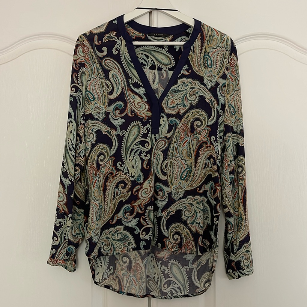 Blouse, Natural Viscose Long Sleeve Top, Spirit, Like New, Comfy And Stylish